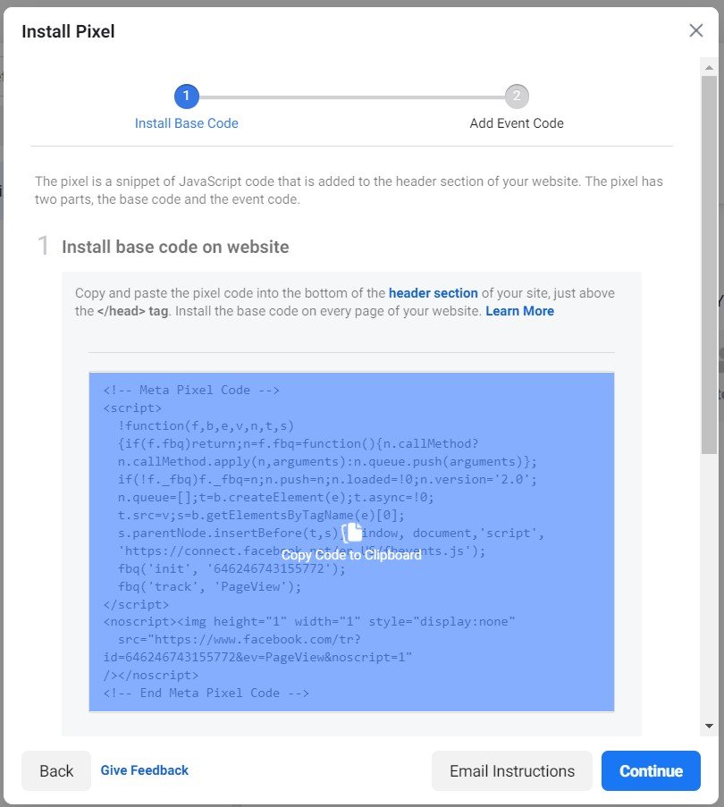 Install Pixel Code