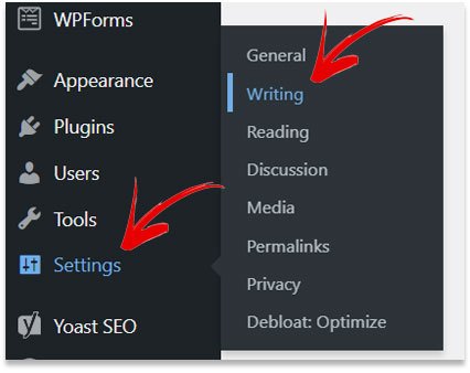 Settings - Writing