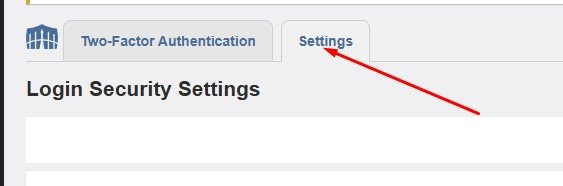 Login Security Settings Tab