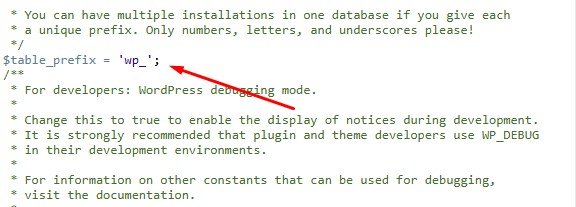 WP Table Prefix